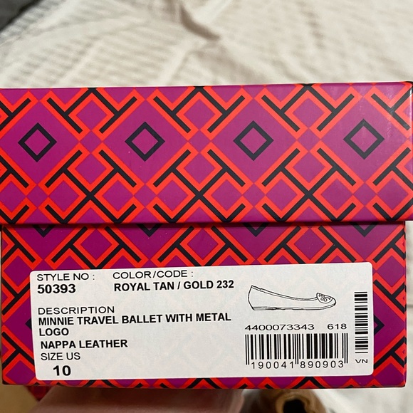 SOLD NEW Tory Burch Minnie Flats Royal Tan sz 10 - Picture 5 of 5